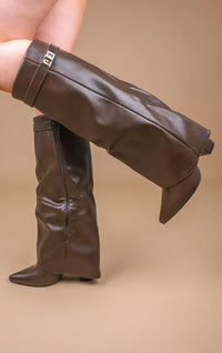 Brown leather finish