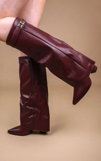 Burgundy leather finish