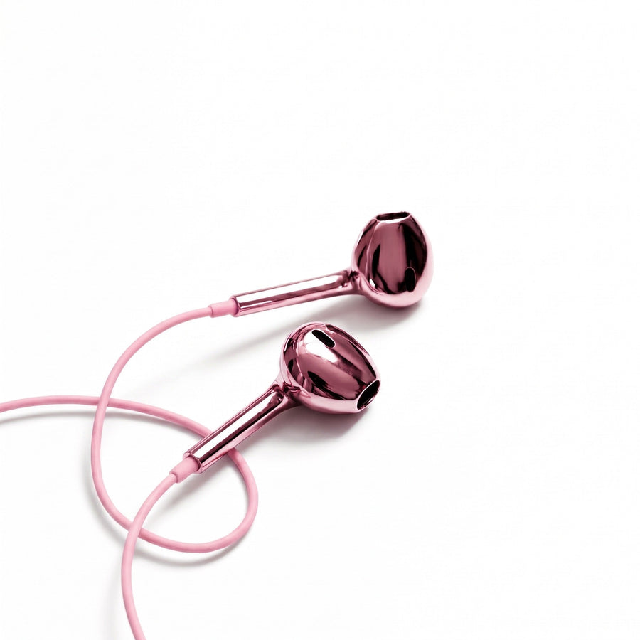 Pink Chroma Wired Buds detail