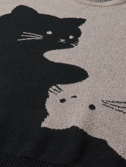 Cat Print Pullover