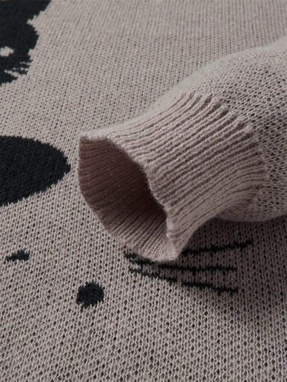 Cat Print Pullover