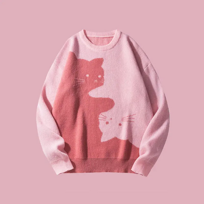 Cat Print Pullover
