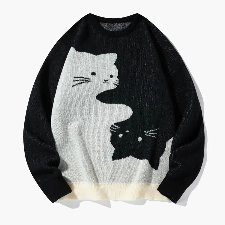 Cat Print Pullover