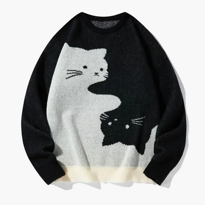 Cat Print Pullover