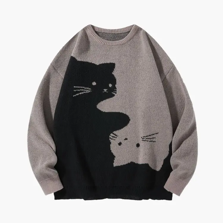 Cat Print Pullover
