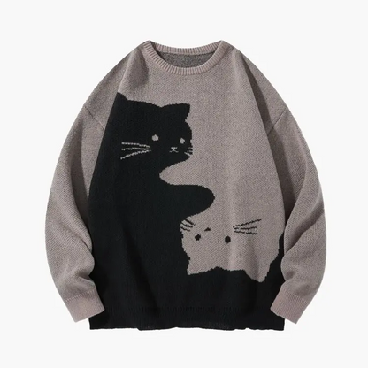 Cat Print Pullover