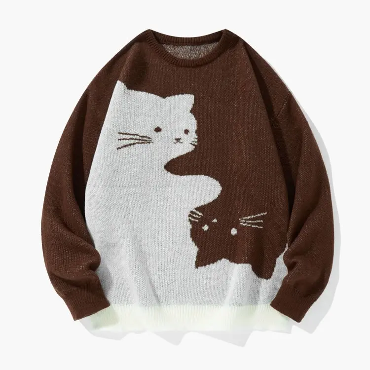 Cat Print Pullover