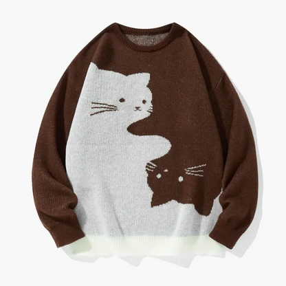 Cat Print Pullover