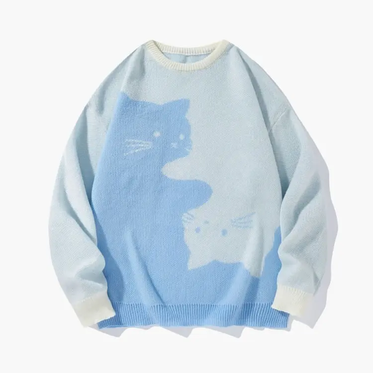 Cat Print Pullover