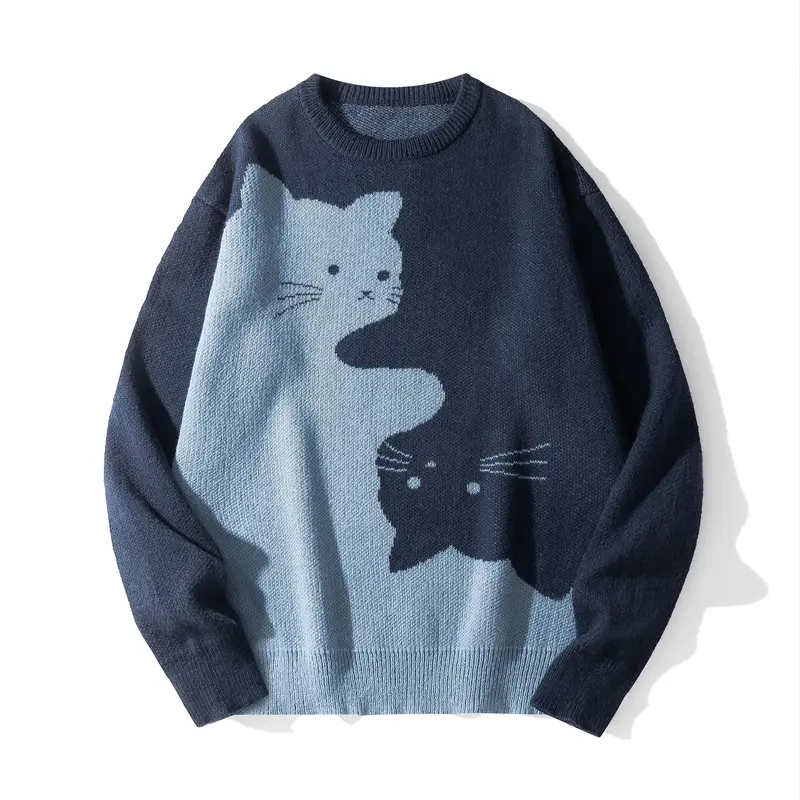 Cat Print Pullover