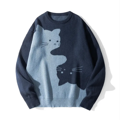 Cat Print Pullover